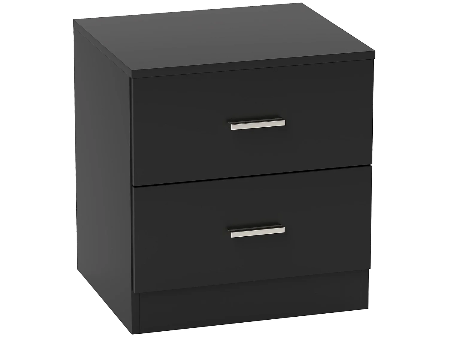 Rapa Raka Black Modern Bedside Table with 2 Sliding Drawers