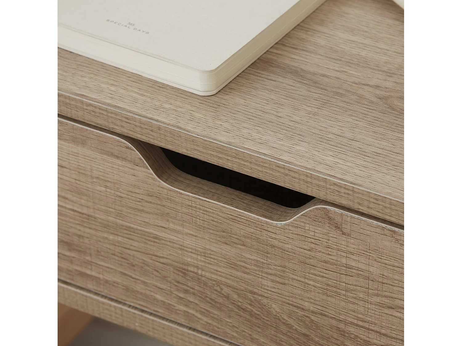 Set of 2 Natural Wood Floating Nightstands with Drawer Wall Mounted