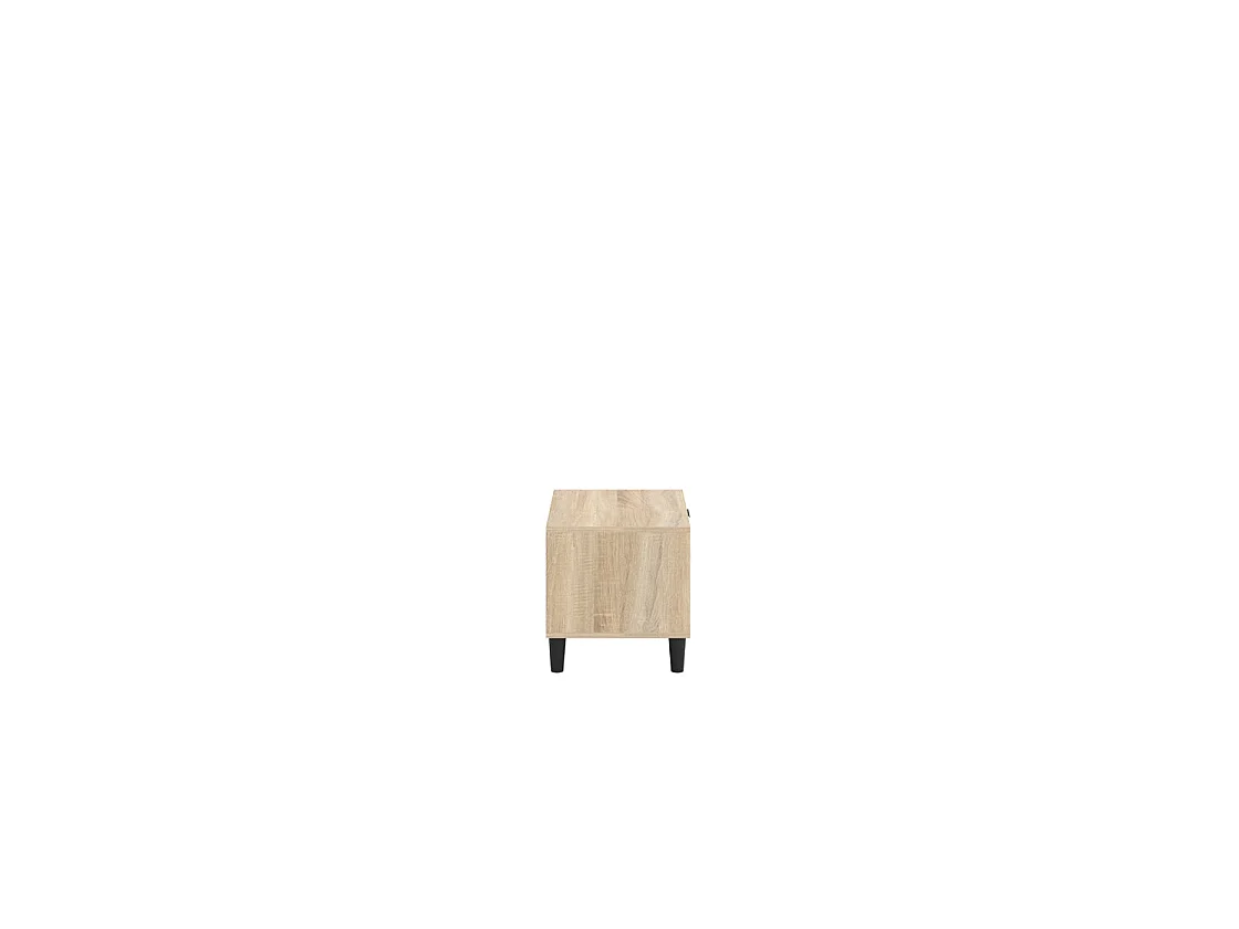 Skerries Chevron 1 Drawer Bedside Cabinet Sonoma Oak with Black Legs and Bottom Shelf
