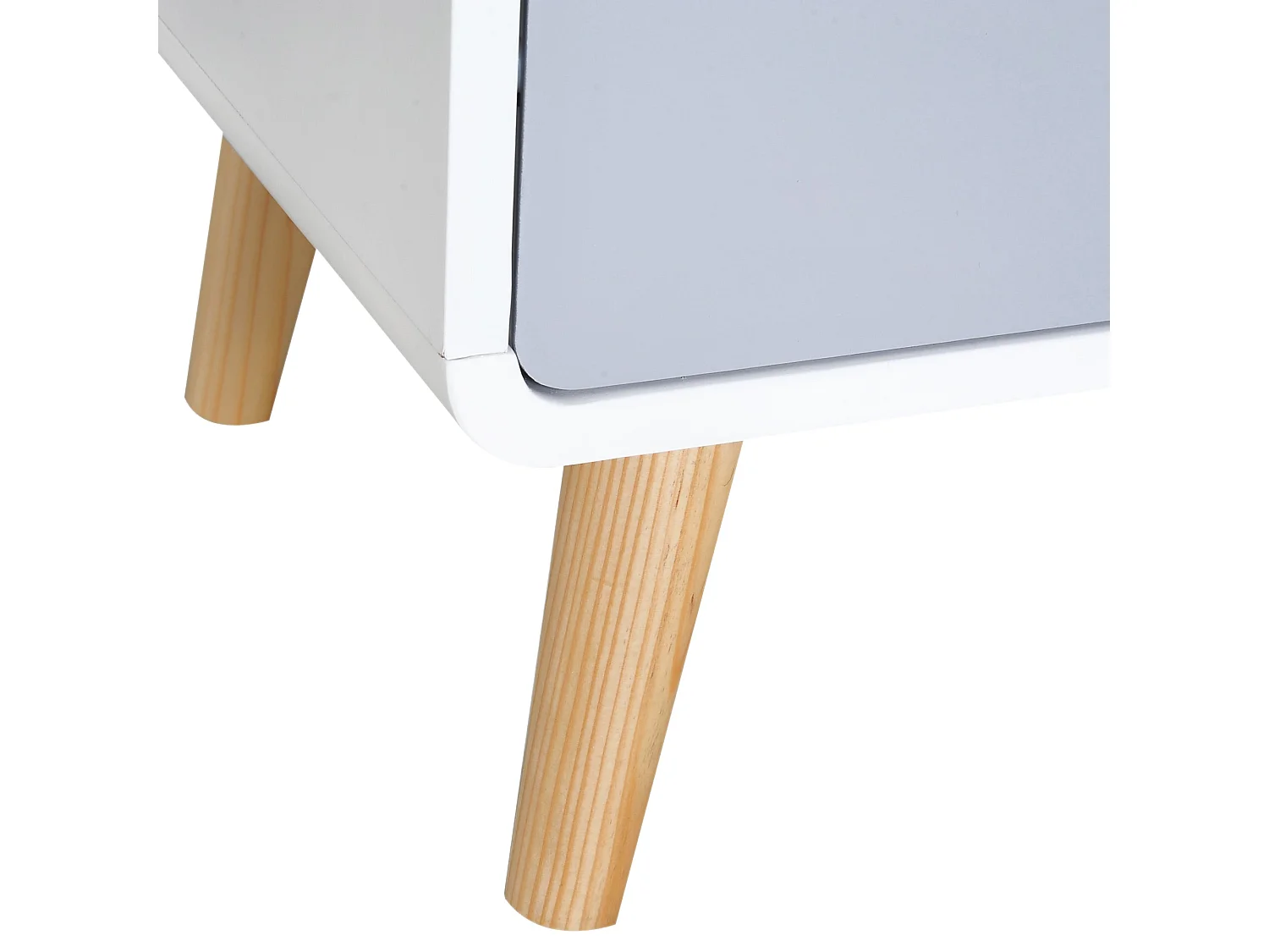 Tapayo Wooden Bedside Table Scandinavian Natural Finish with Drawer and Open Shelf
