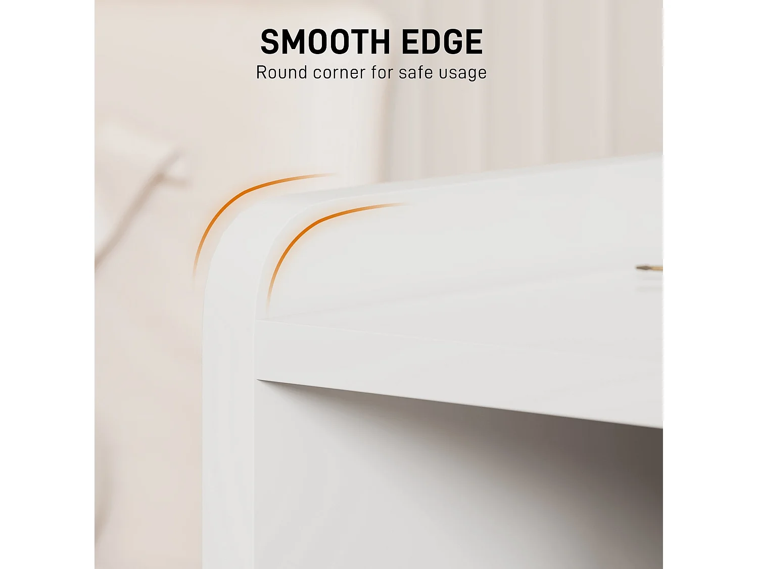 Sora Nico High Gloss White Bedside Table 2 Drawers and Open Shelves