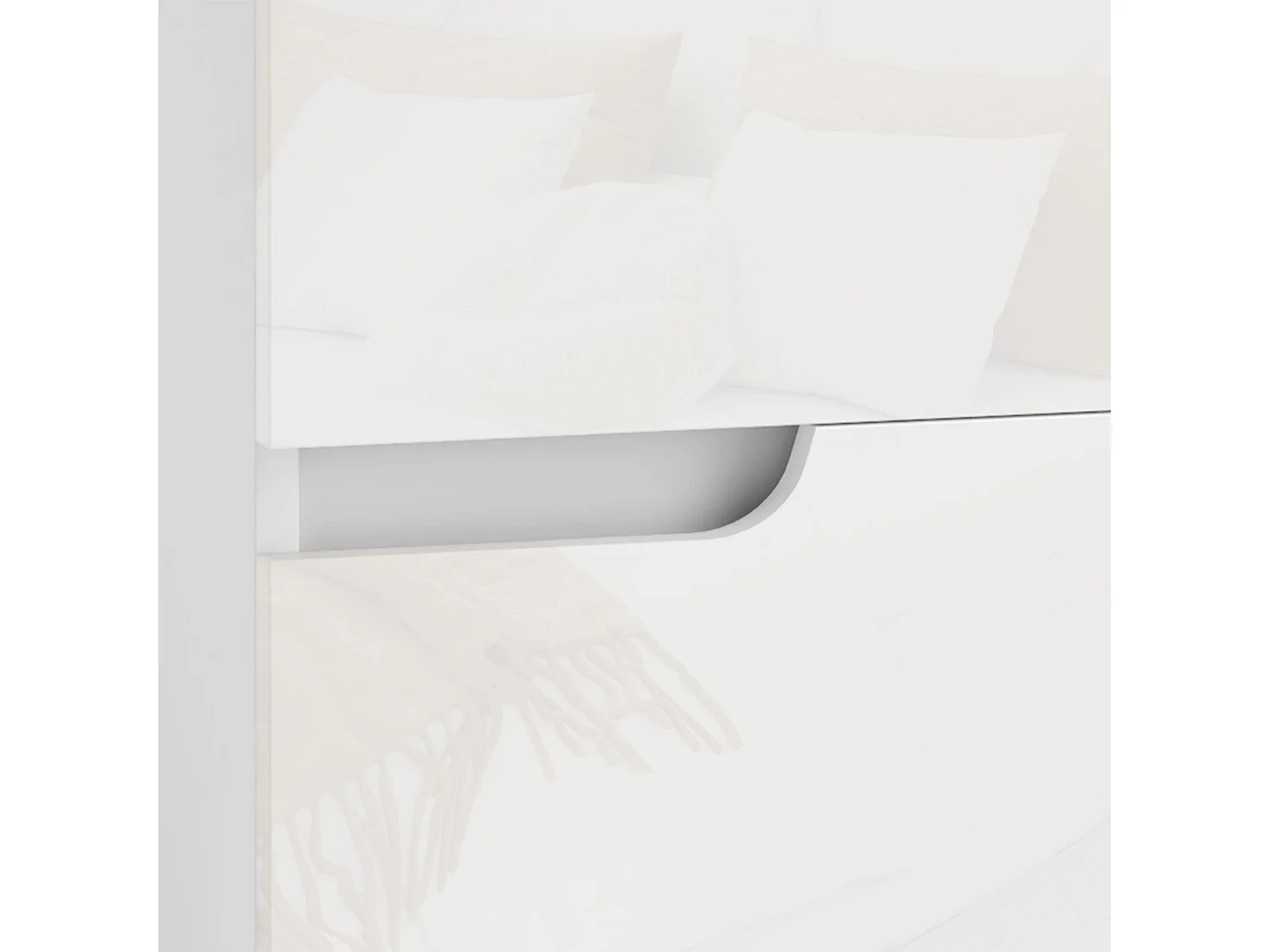 Kavaha Set of 2 High Gloss White Bedside Tables 2 Drawers