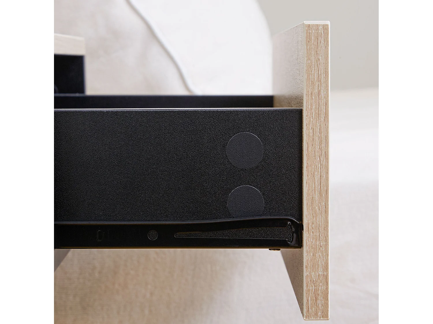 Sebato Set of 2 Oak Tone Floating Bedside Tables with Drawer and Shelf Wall Mounted 46 x 30 x 30cm