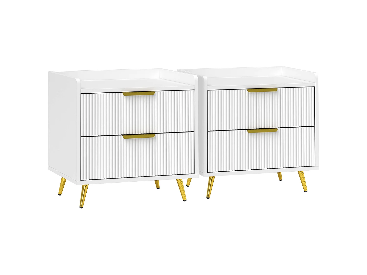Conola Yone White Set of 2 Elegant 2 Drawer Bedside Tables