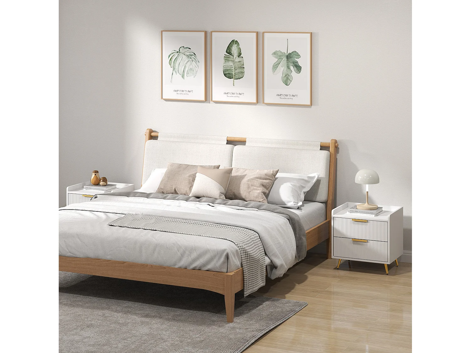 Conola Yone White Set of 2 Elegant 2 Drawer Bedside Tables