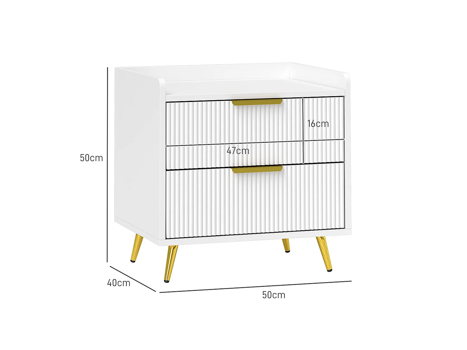 Conola Yone White Set of 2 Elegant 2 Drawer Bedside Tables