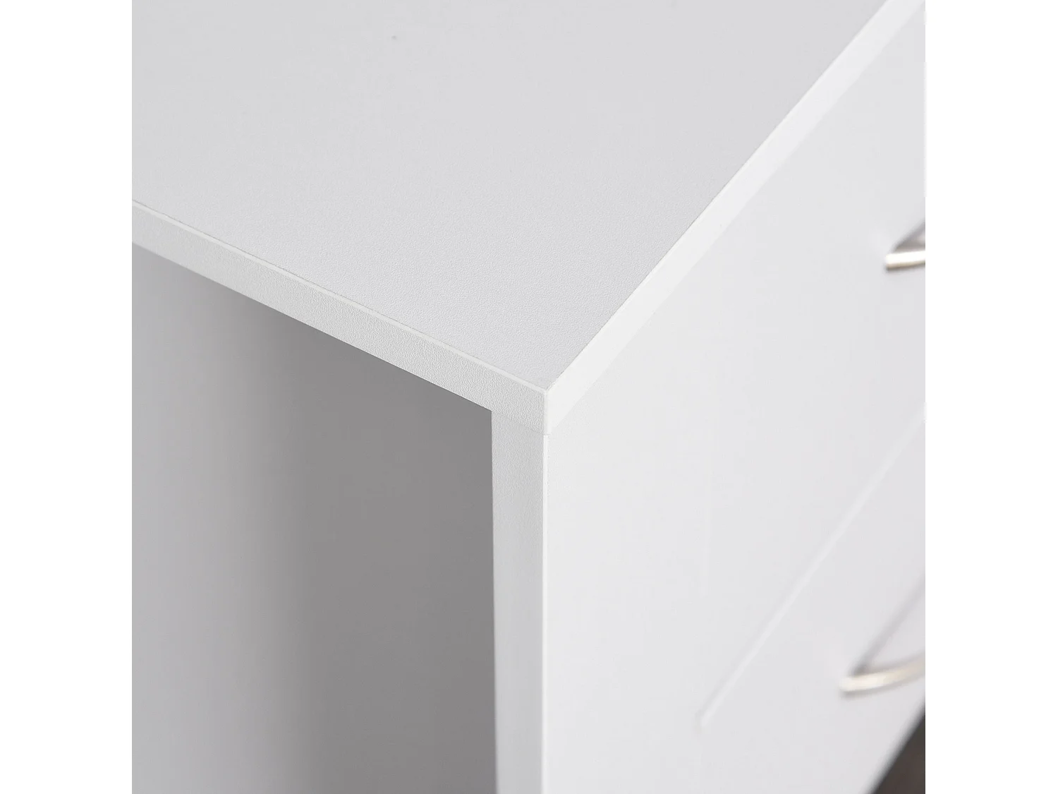 Sovise Set of 2 White Wooden Bedside Tables with 2 Drawers