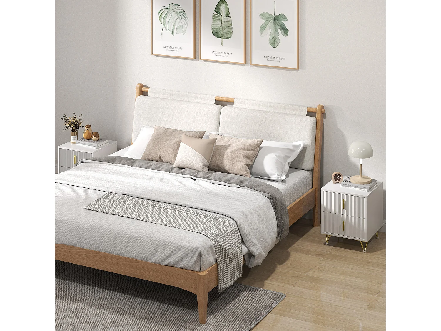 Nehana Set of 2 White and Gold 2 Drawer Bedside Chests