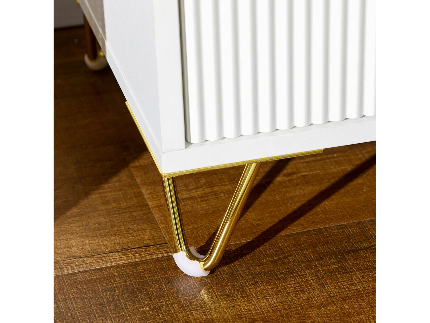 Nehana Set of 2 White and Gold 2 Drawer Bedside Chests