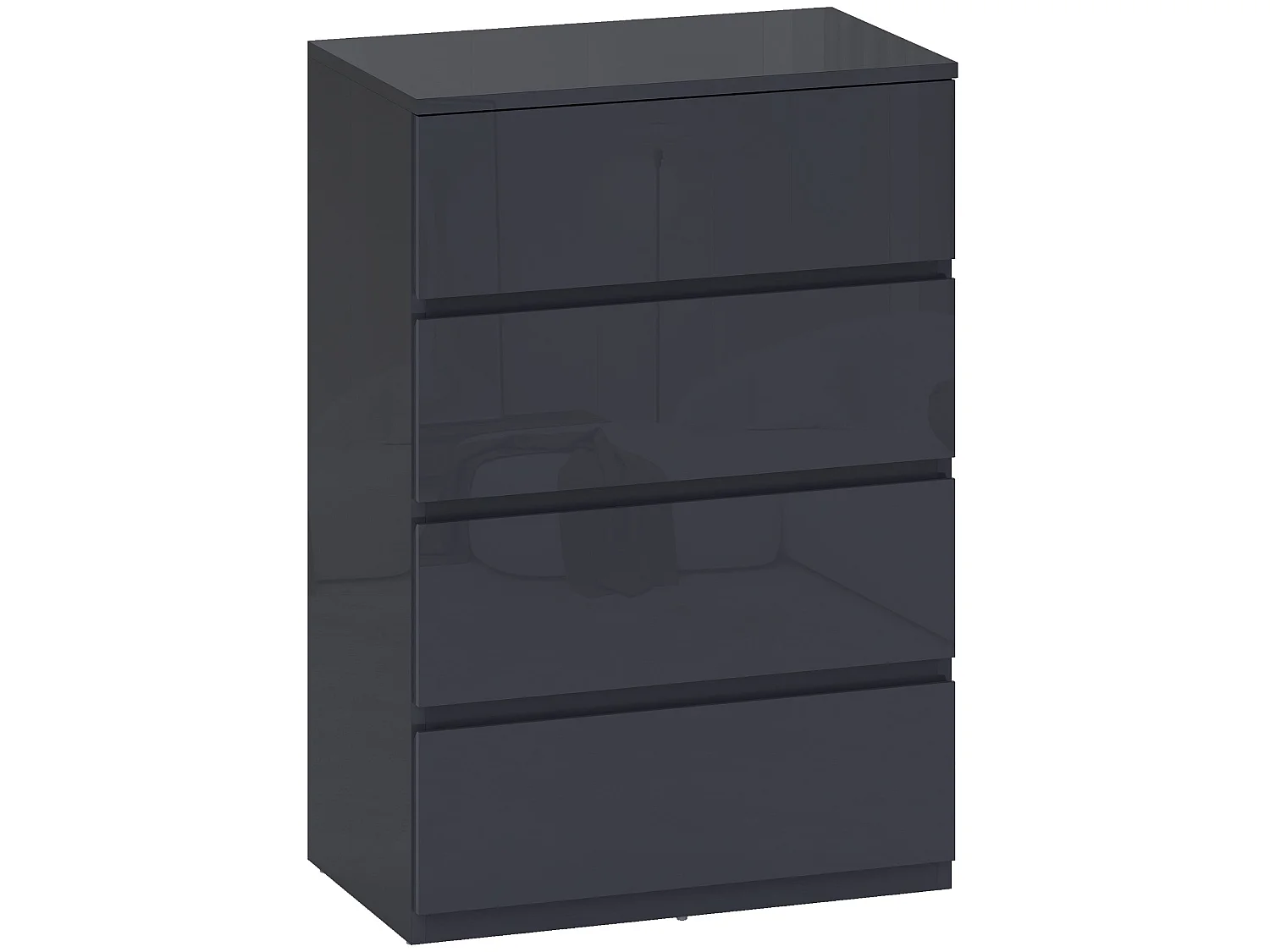 Recota High Gloss Grey 4 Drawer Modern Storage Chest