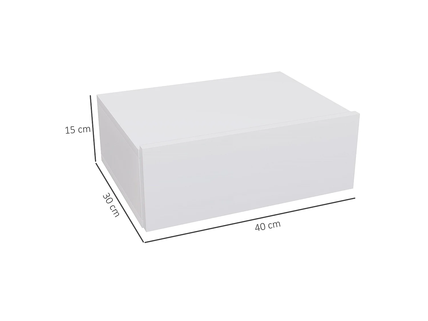 Sosa White Wall Mounted Floating Bedside Table with Drawer