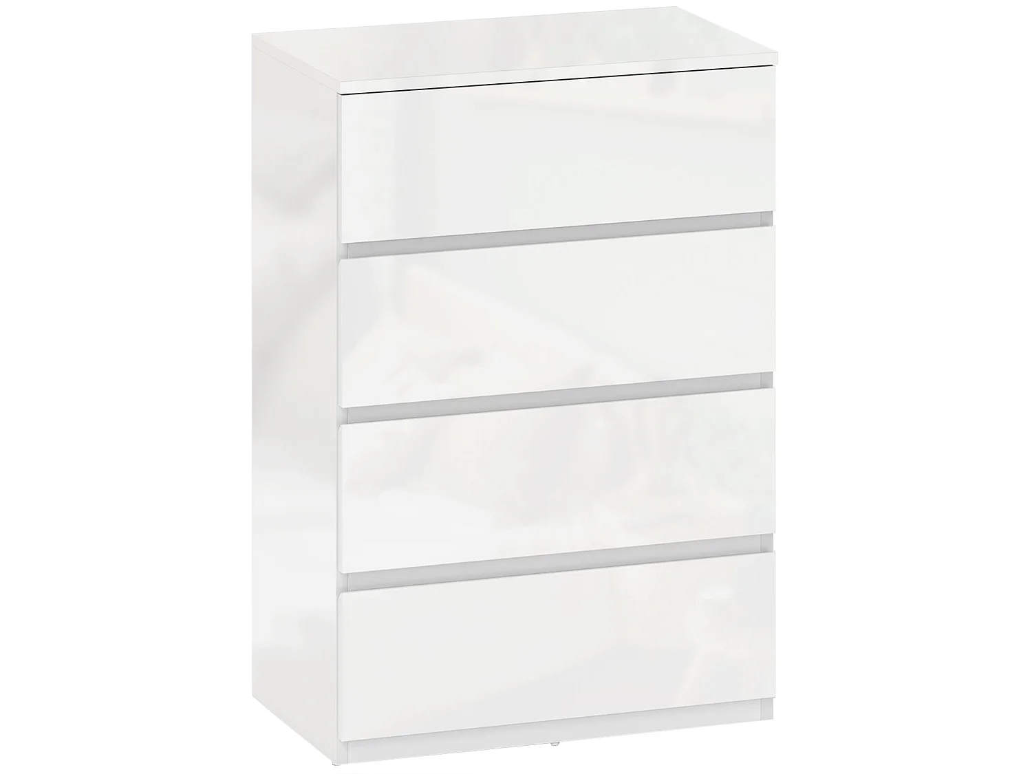 Elel High Gloss White 4 Drawer Modern Storage Chest