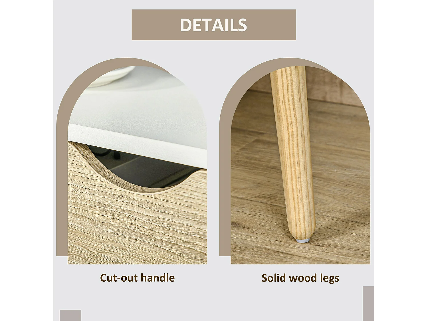 Leel Set of 2 Oak and White Bedside Tables with Drawer and Shelf