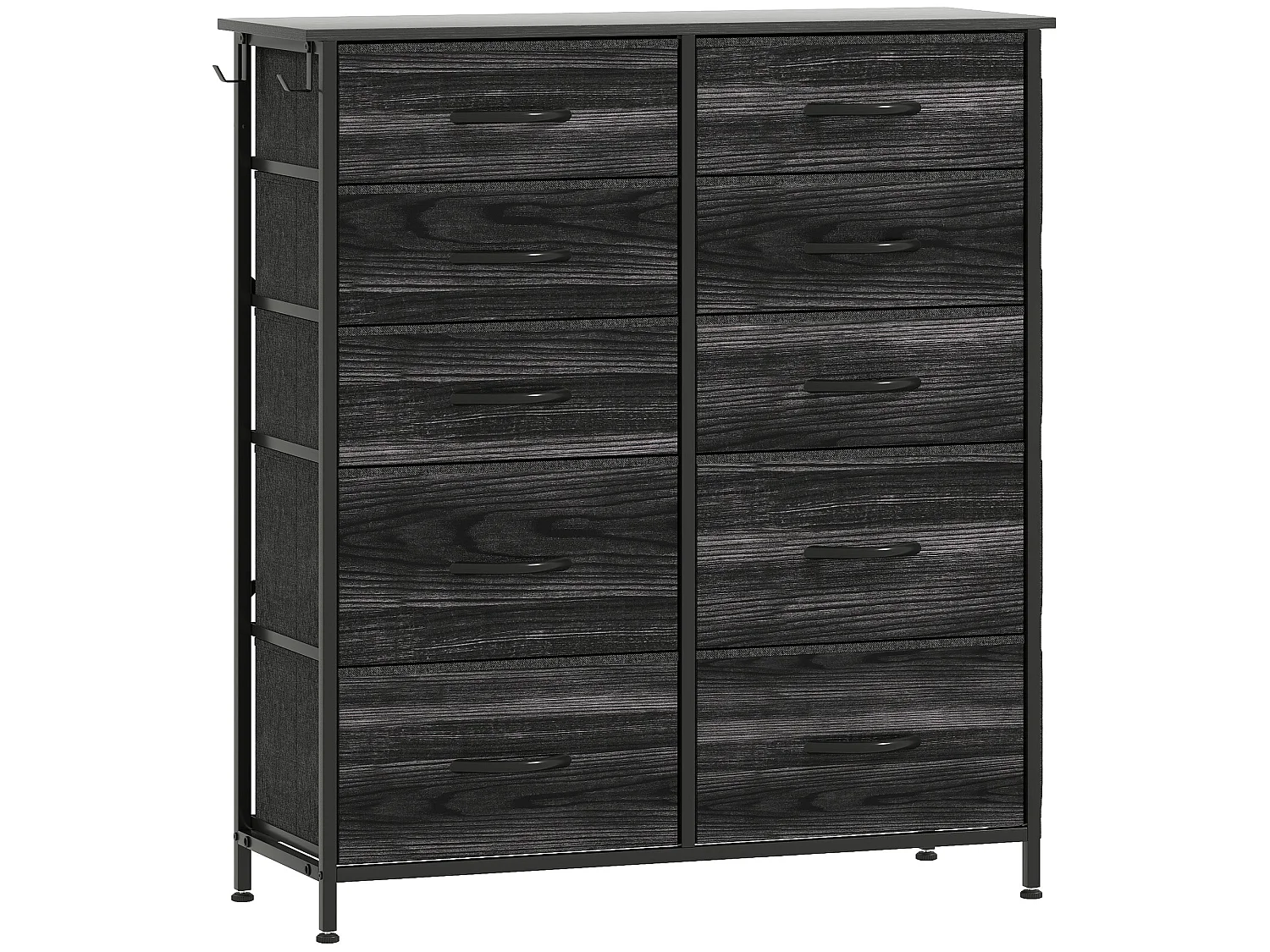 Mirizi Black Fabric and Steel 10 Drawer Storage Chest