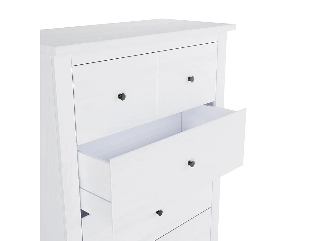 Tralee White Washed Solid Pine Chest of Drawers 3+2