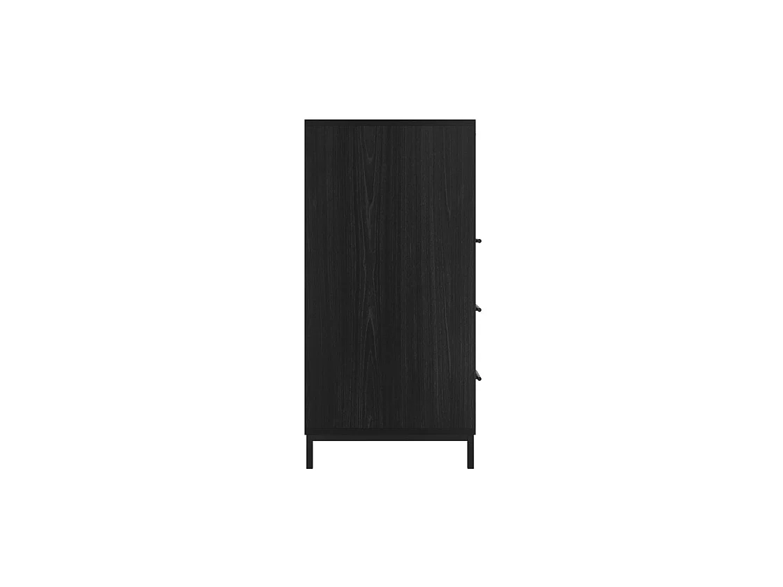 Lou Matt Black 5 Drawer Reeded Wood Storage Chest