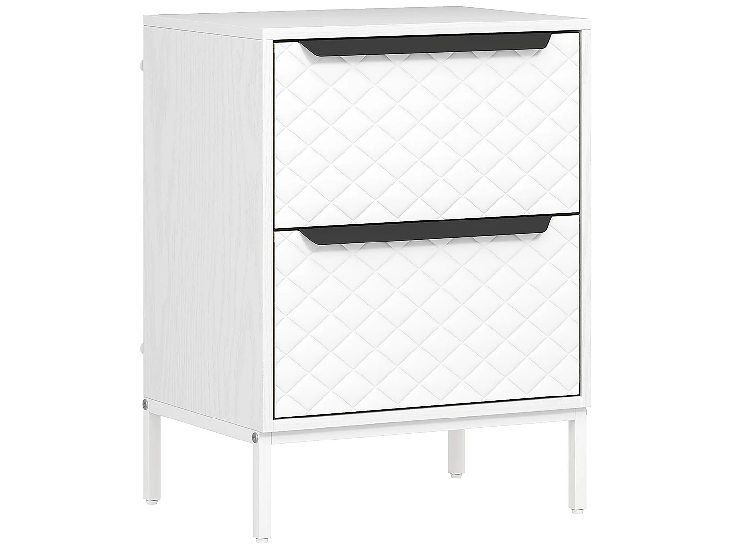 Farayo 2 Drawer Fabric Storage Dresser White Metal Base