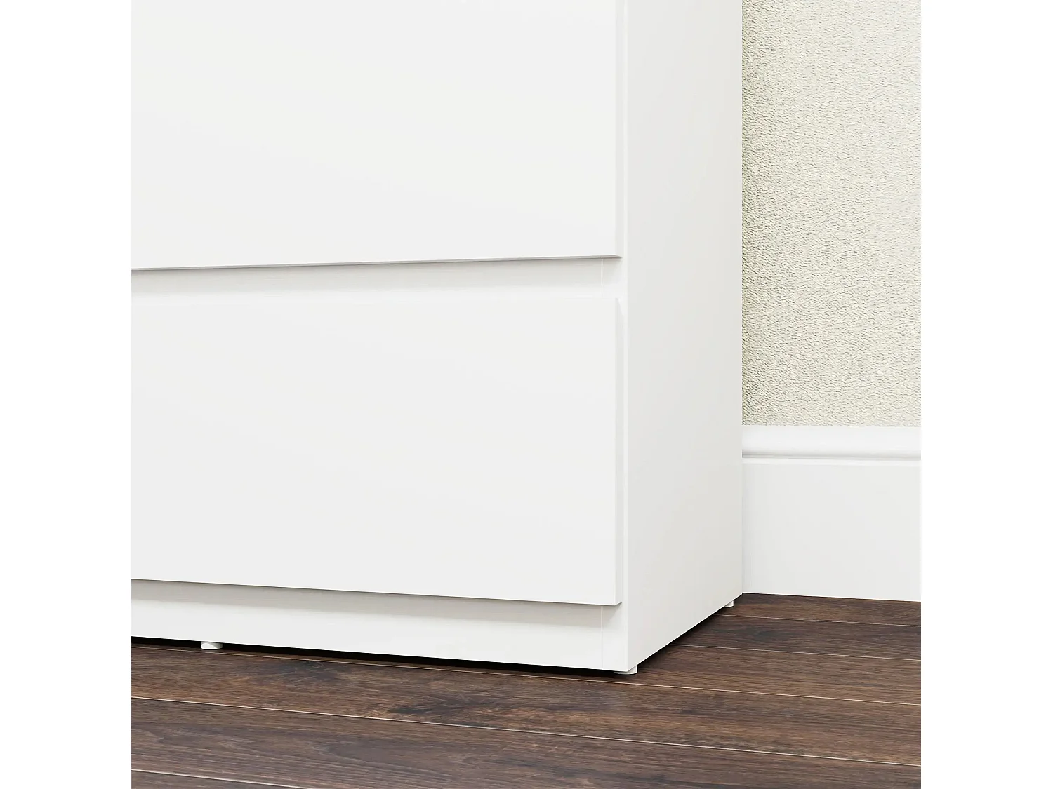 Staki 5 Drawer White Particleboard Chest Modern Handleless Storage