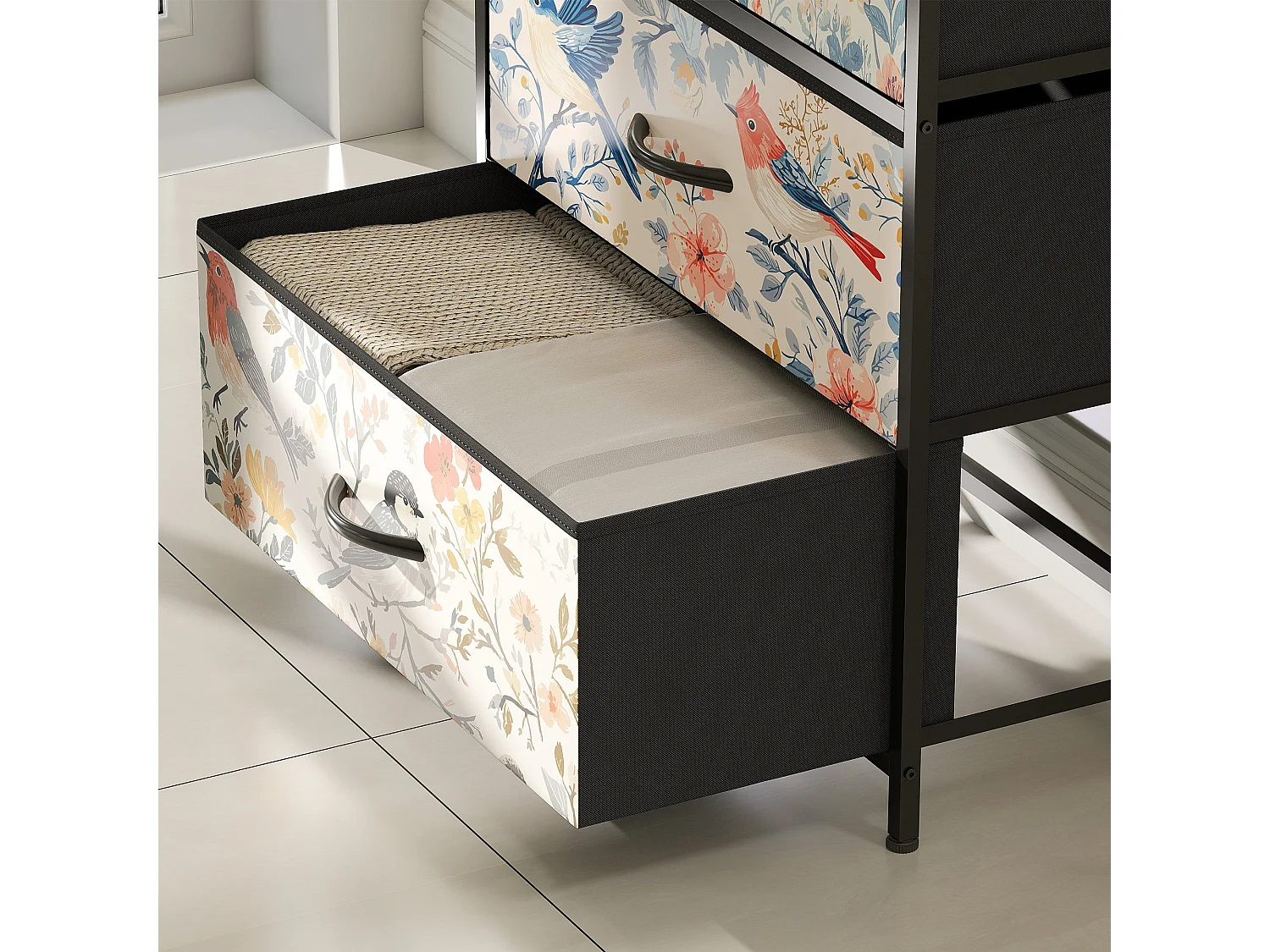 Tonona Wooden White 4 Drawer Storage Chest 60x29x85cm