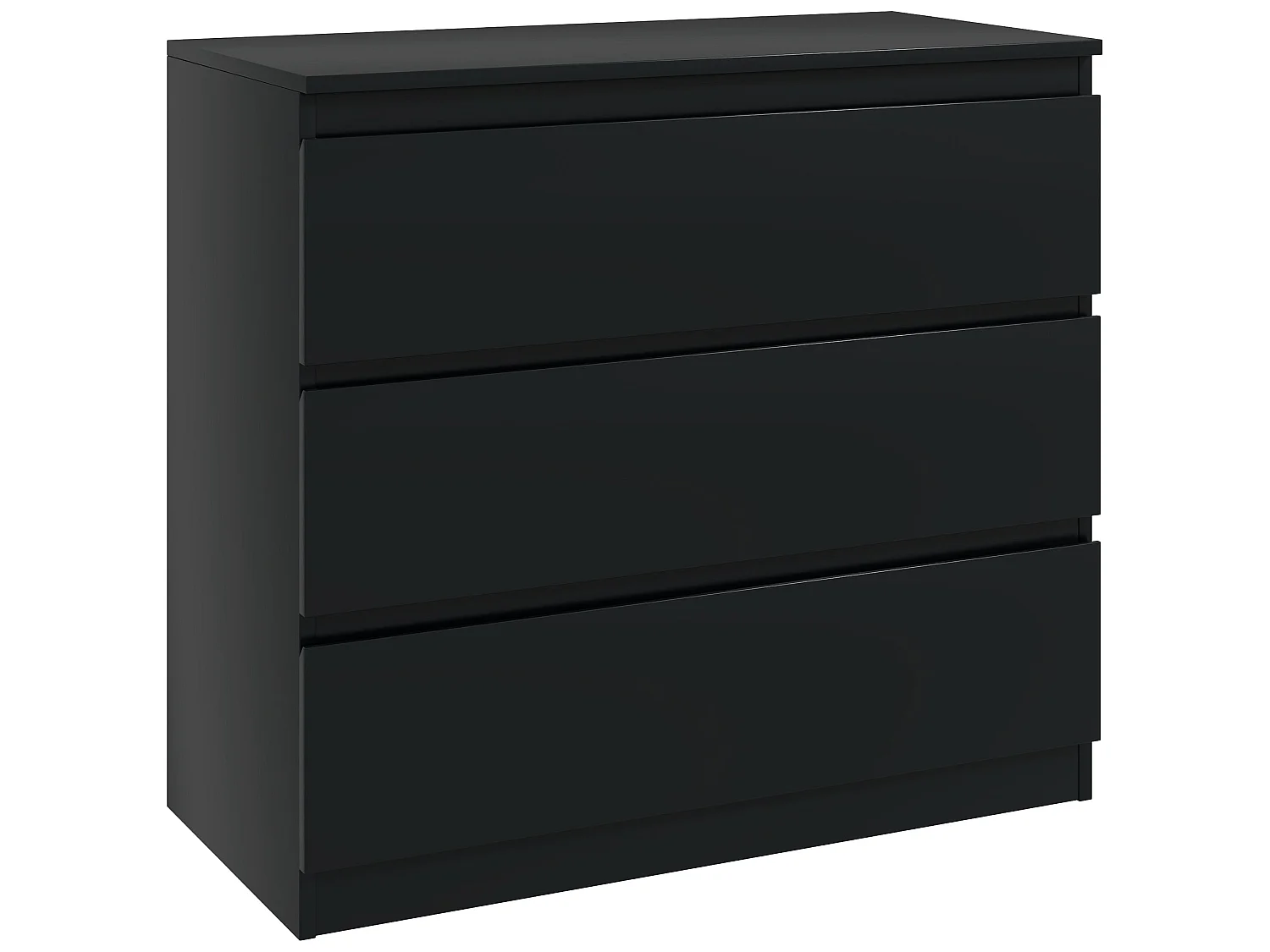 Rakami 3 Drawer Black Wooden Storage Chest