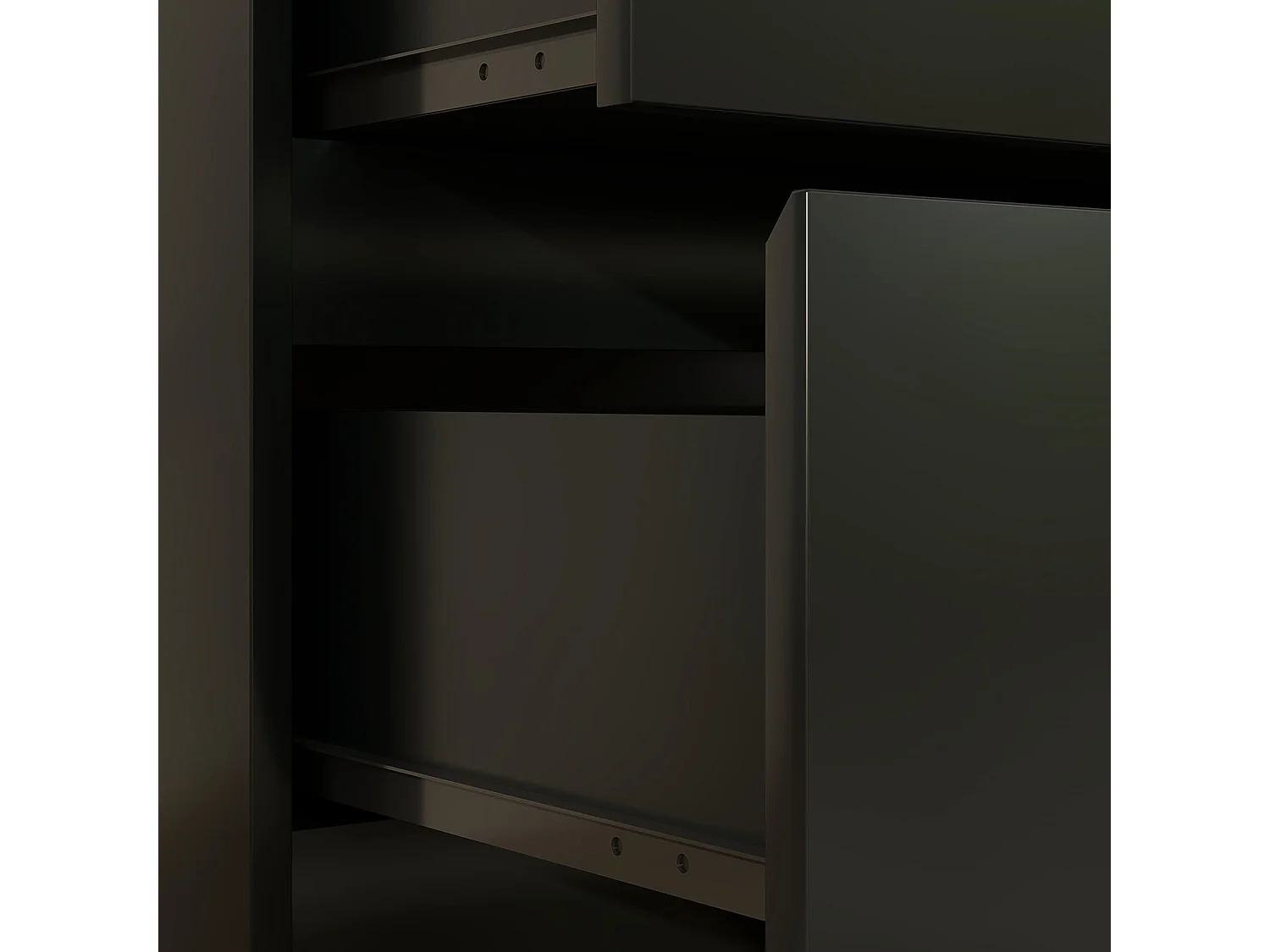 Rakami 3 Drawer Black Wooden Storage Chest
