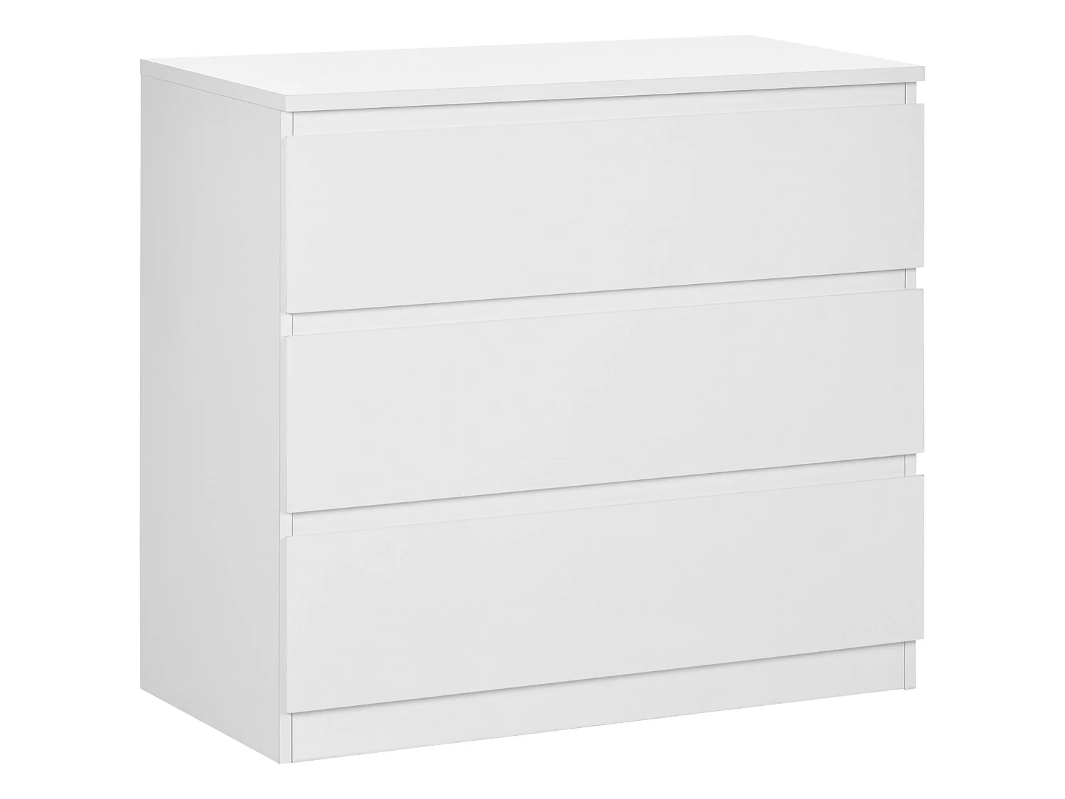 Luvilo Wood 3 Drawer White Chest of Drawers Minimalist Storage