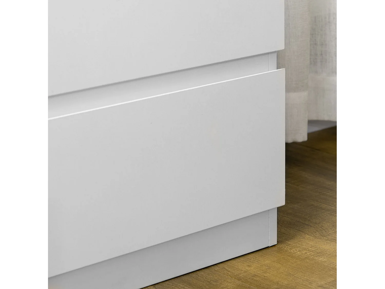 Luvilo Wood 3 Drawer White Chest of Drawers Minimalist Storage