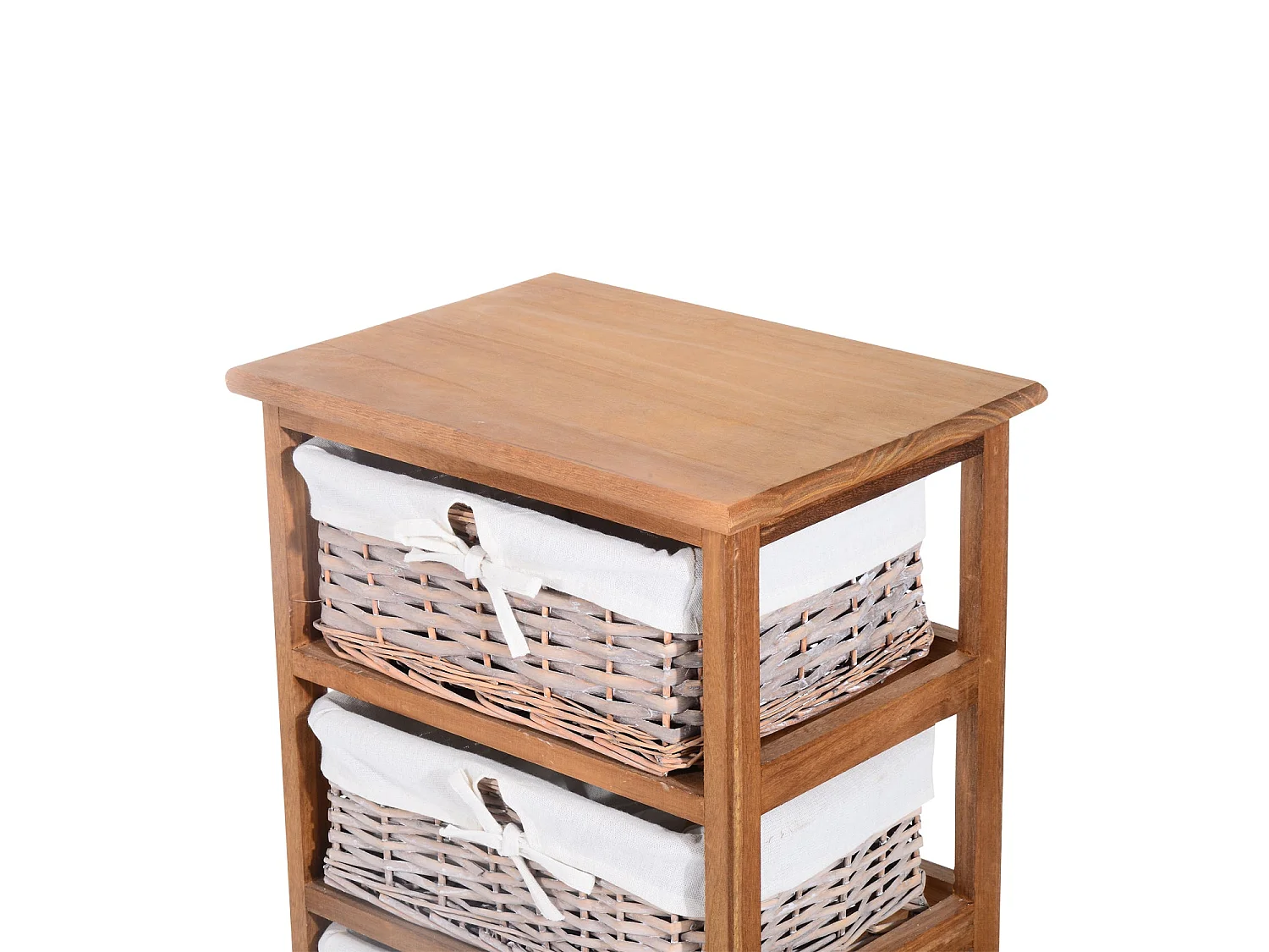 Yorila 5 Drawer Wicker Chest Natural Wood Finish