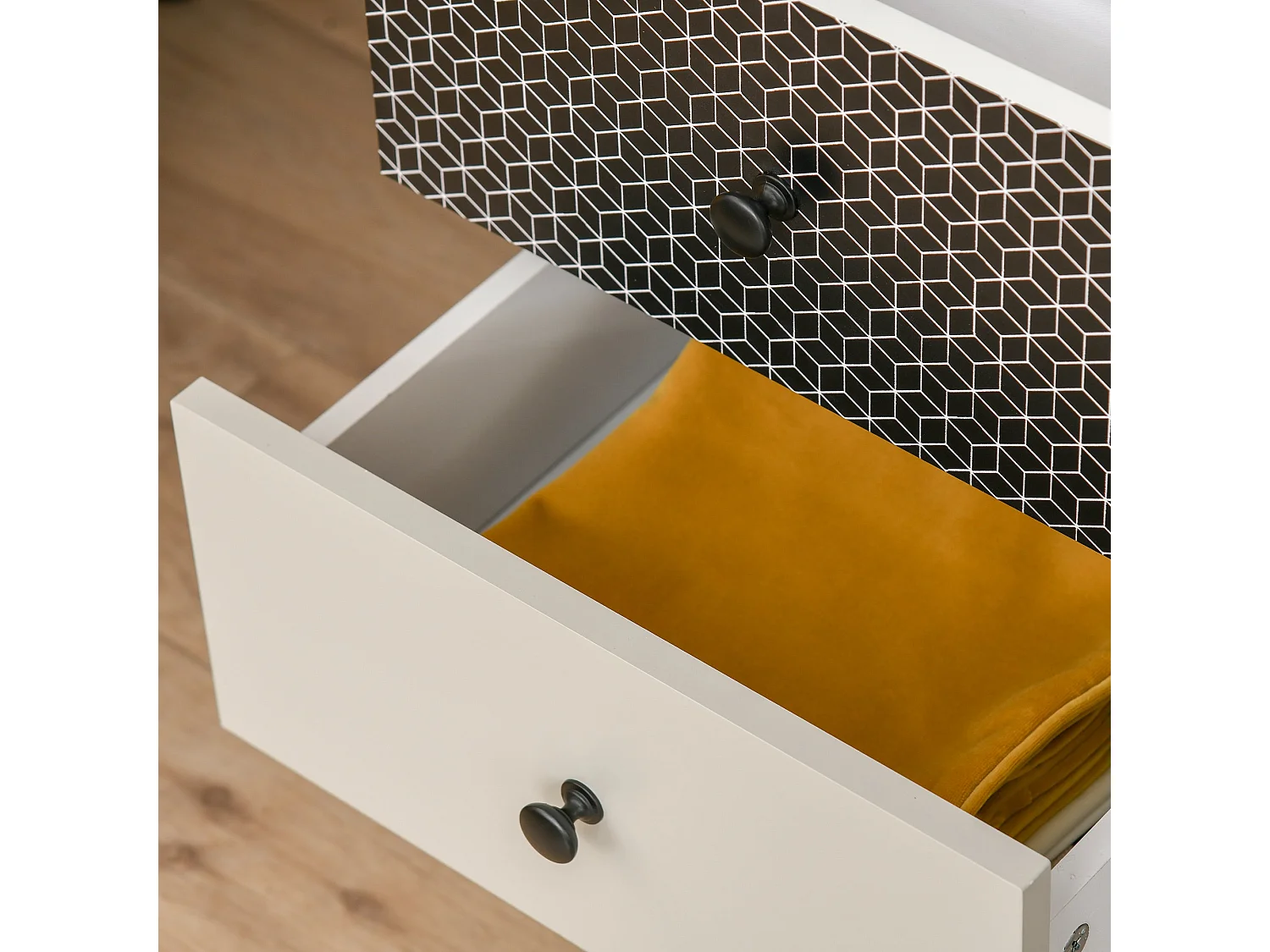Rerora Scandi Monochrome 5 Drawer Vertical Storage Chest Black and Grey