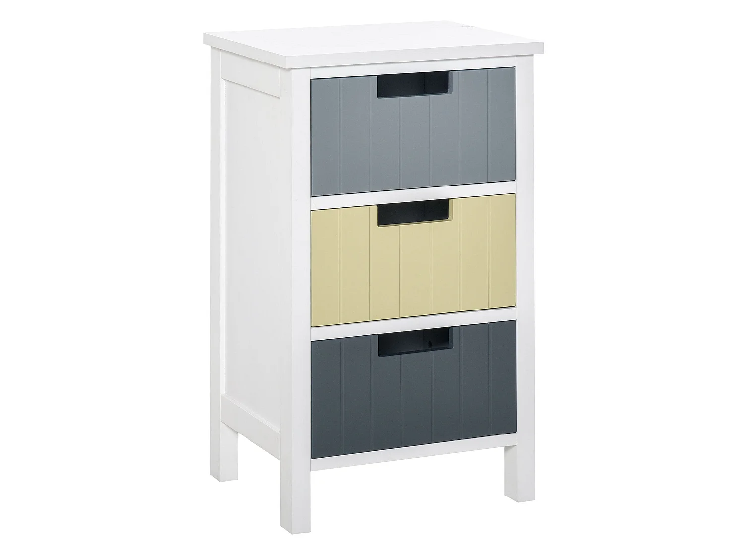 Vicoma 3 Drawer Storage Tower White Frame with Multicolour Drawers