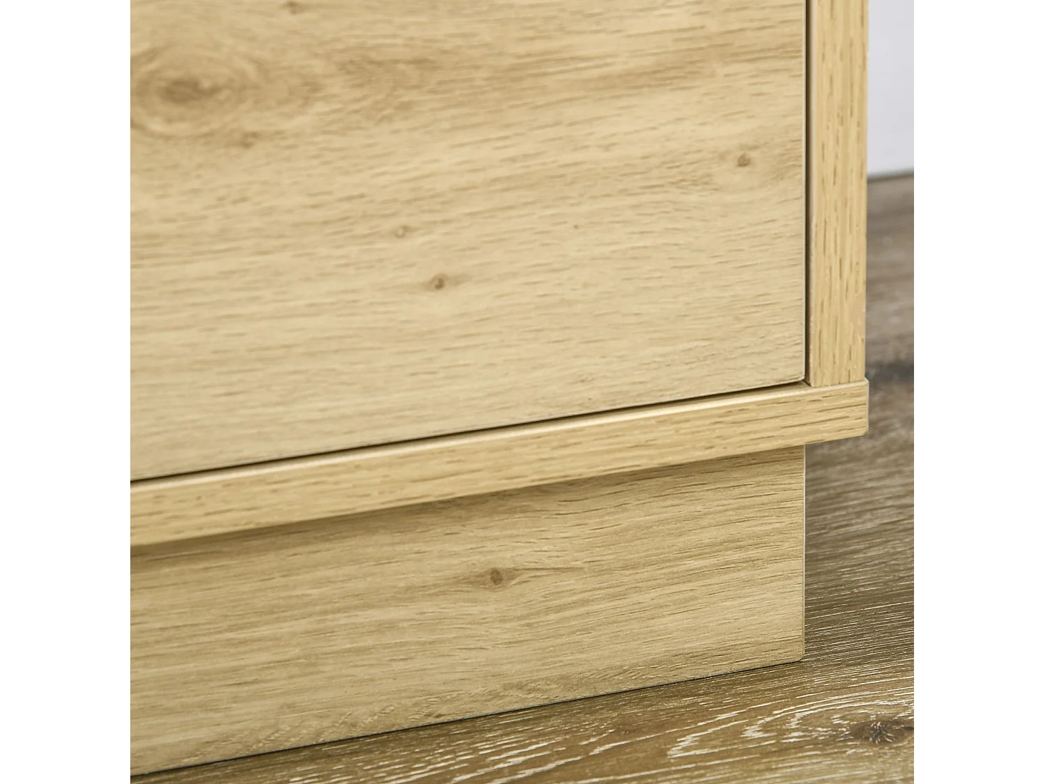 Reredito 4 Drawer Chest Natural Wood Effect with Rattan Panels