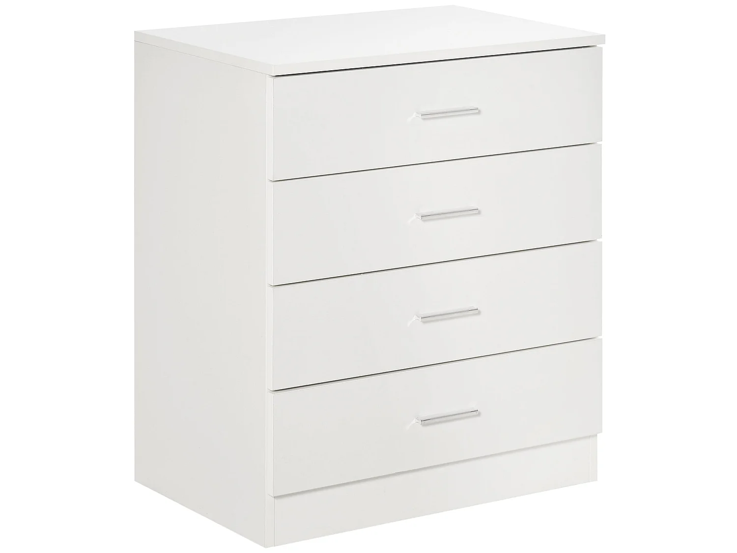 Ziroma White 4 Drawer Chest MDF and Metal Water Repellent Finish