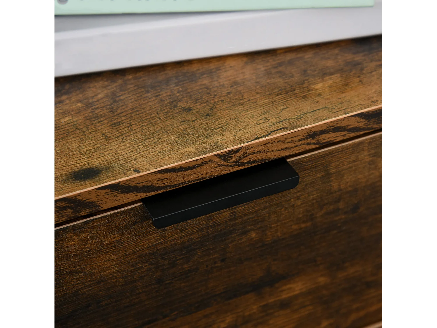 Miri Industrial 3 Drawer Chest Rustic Brown Wood and Black Metal