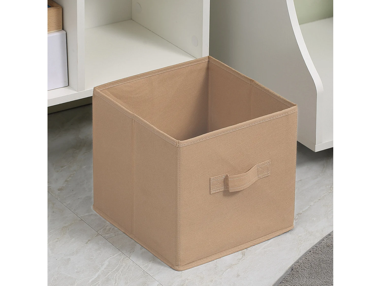Nadiro 6 Cube White Storage Unit with 3 Removable Fabric Drawers