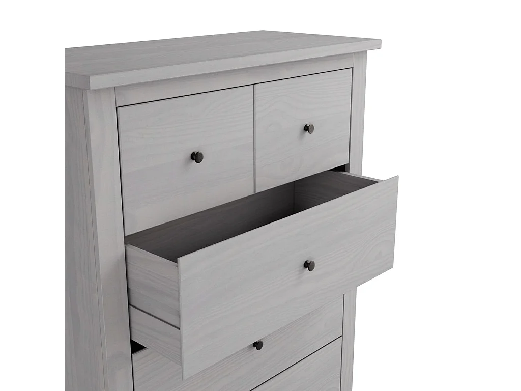 Tralee Grey Washed Pine 3+2 Drawer Chest Solid Wood Storage