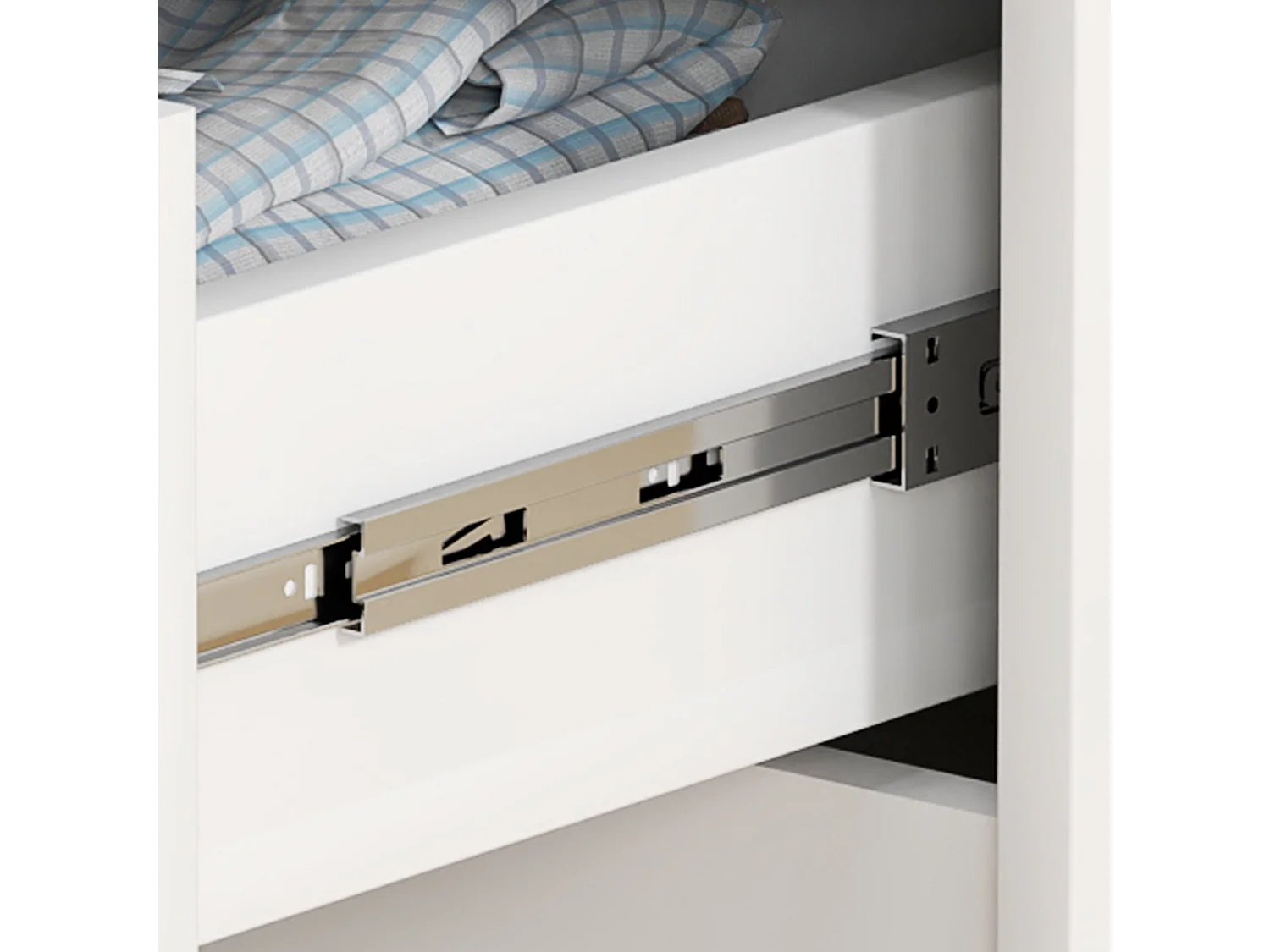 High Gloss White 4 Drawer Chest Compact Modern Dresser