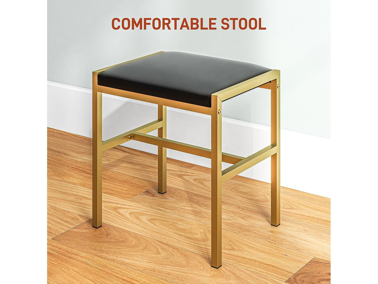 Taso Kana Black Dressing Table and Stool Set with LED Mirror and Storage