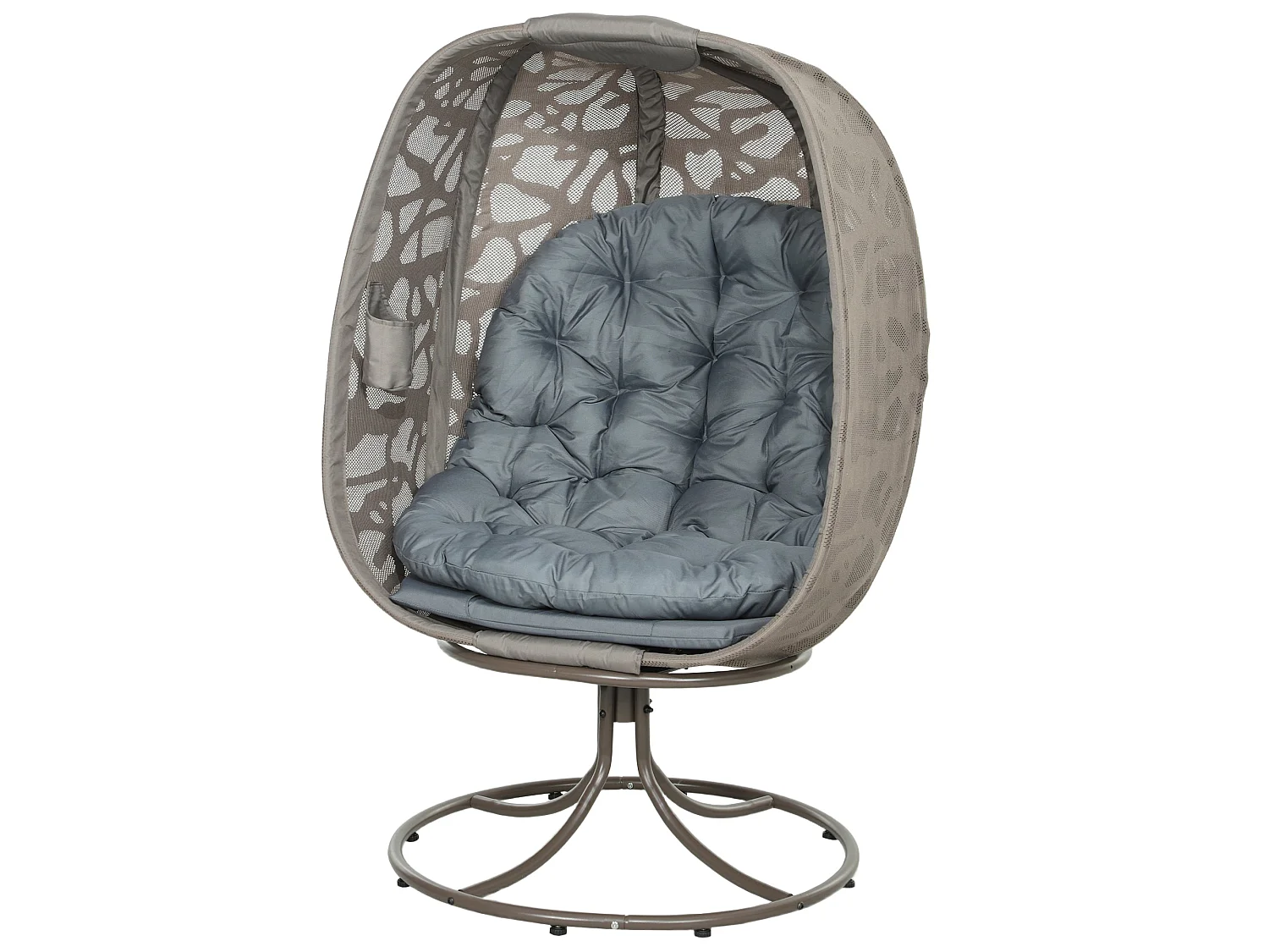 Nise Grey Swivel Egg Chair With Cushions