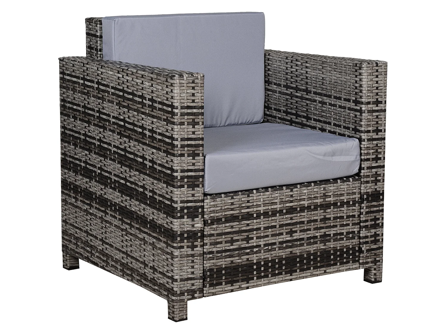 Roso Naba Grey Rattan Outdoor Armchair with Removable Cushion