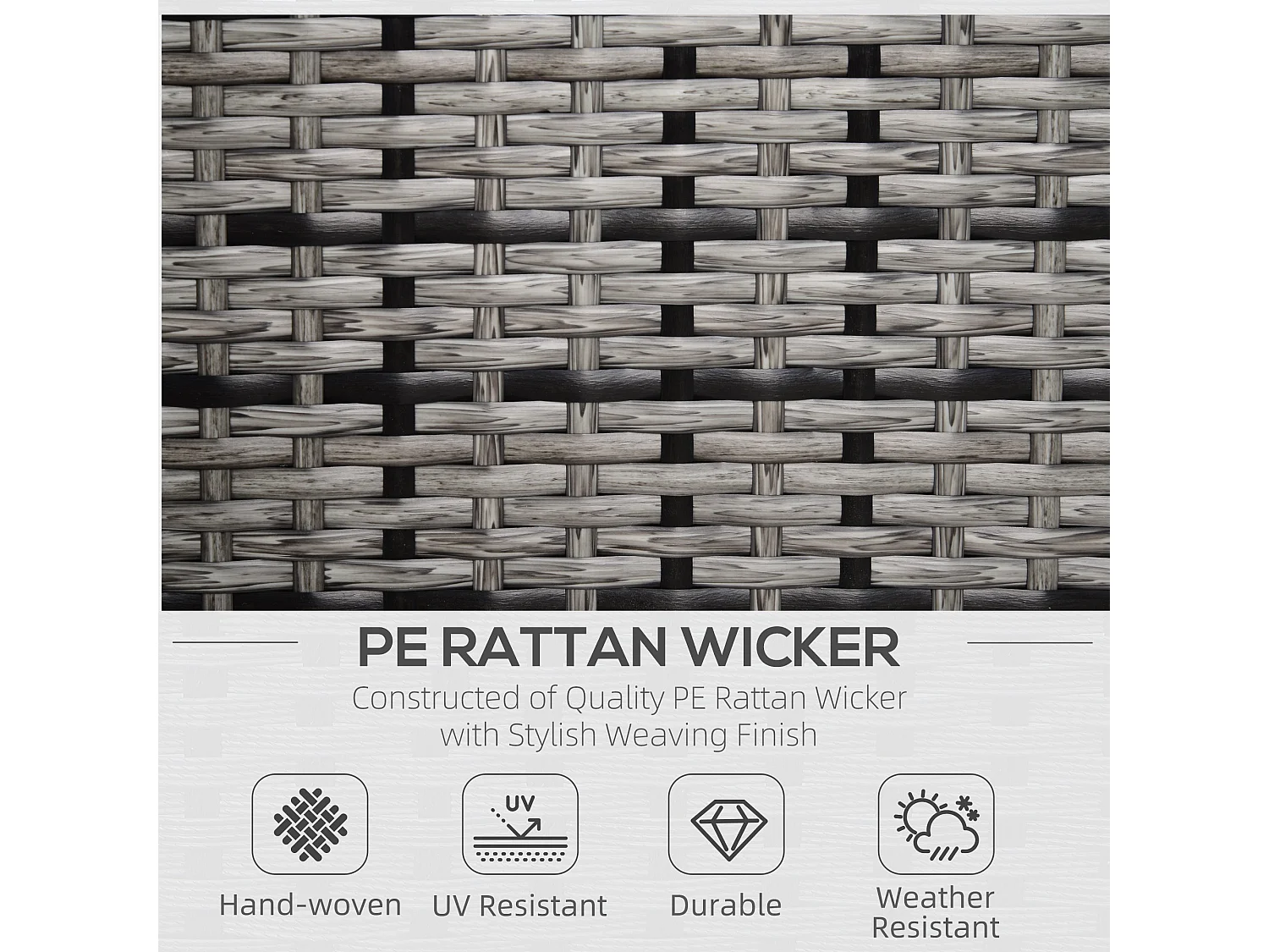 Roso Naba Grey Rattan Outdoor Armchair with Removable Cushion