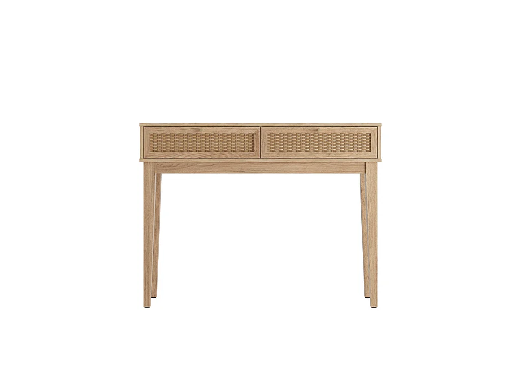Waterford Oak Dressing Table with Rattan Drawer Fronts 2 Drawers