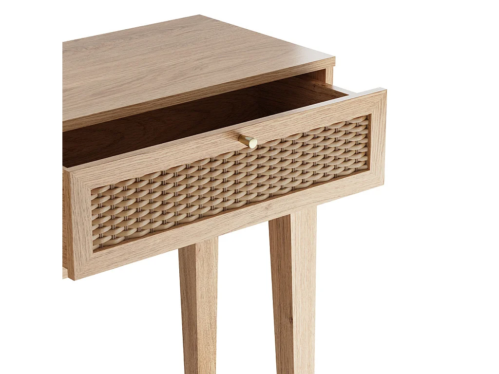Waterford Oak Dressing Table with Rattan Drawer Fronts 2 Drawers