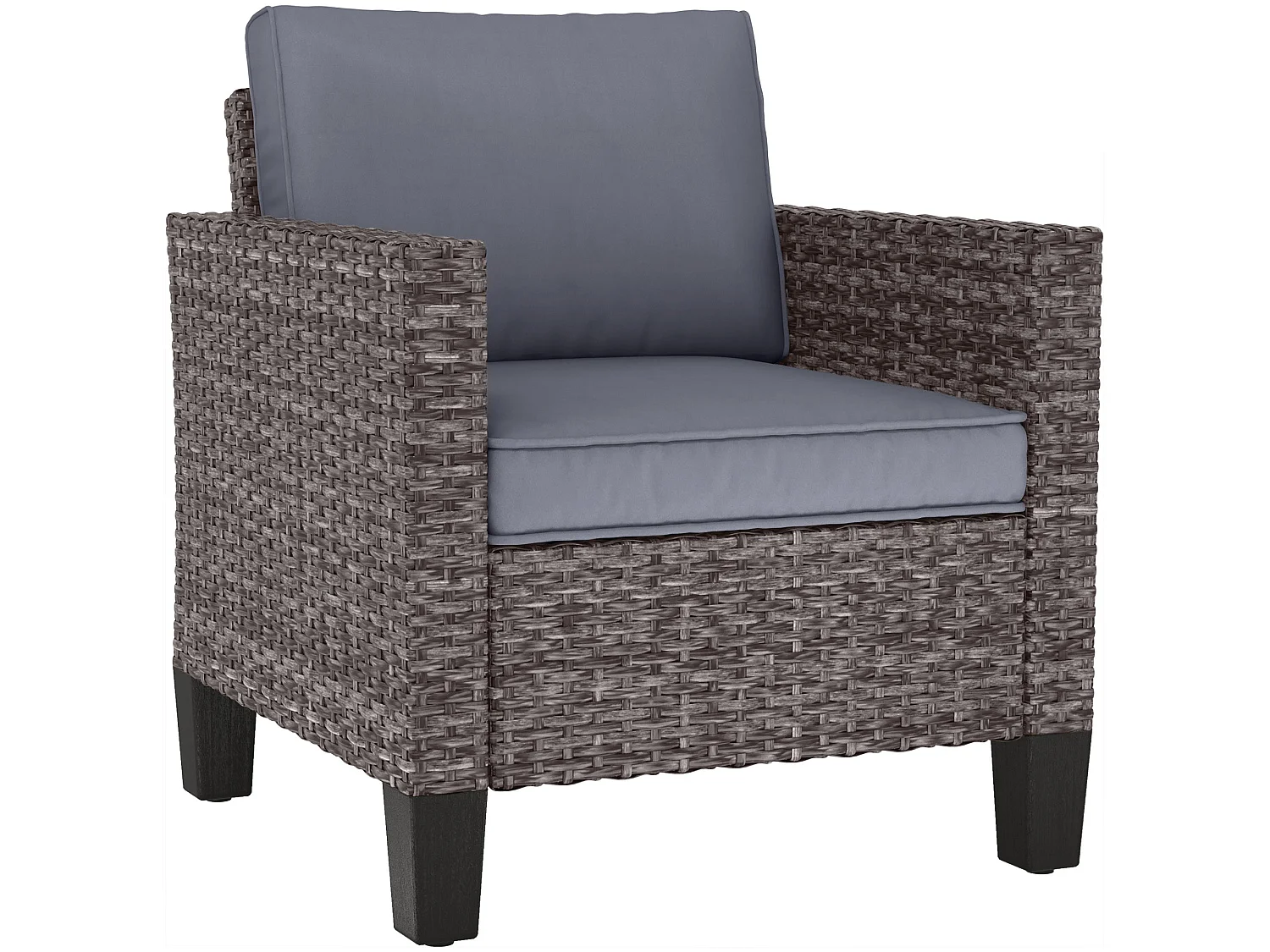 Maba Rattan Grey Single Outdoor Armchair with Cushions