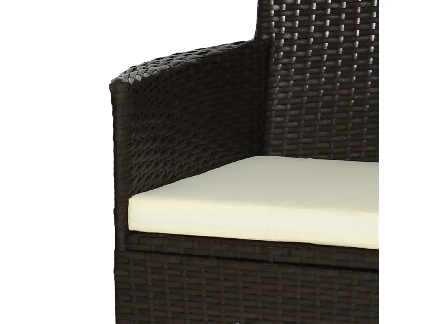 Dodone Set of 2 Metal and PE Rattan Outdoor Dining Armchairs with Cushions