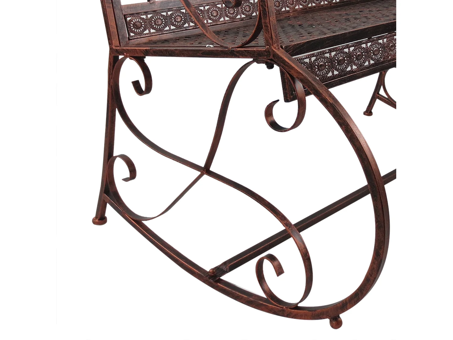 Lesu Bronze Red Metal Rocking Bench for Two