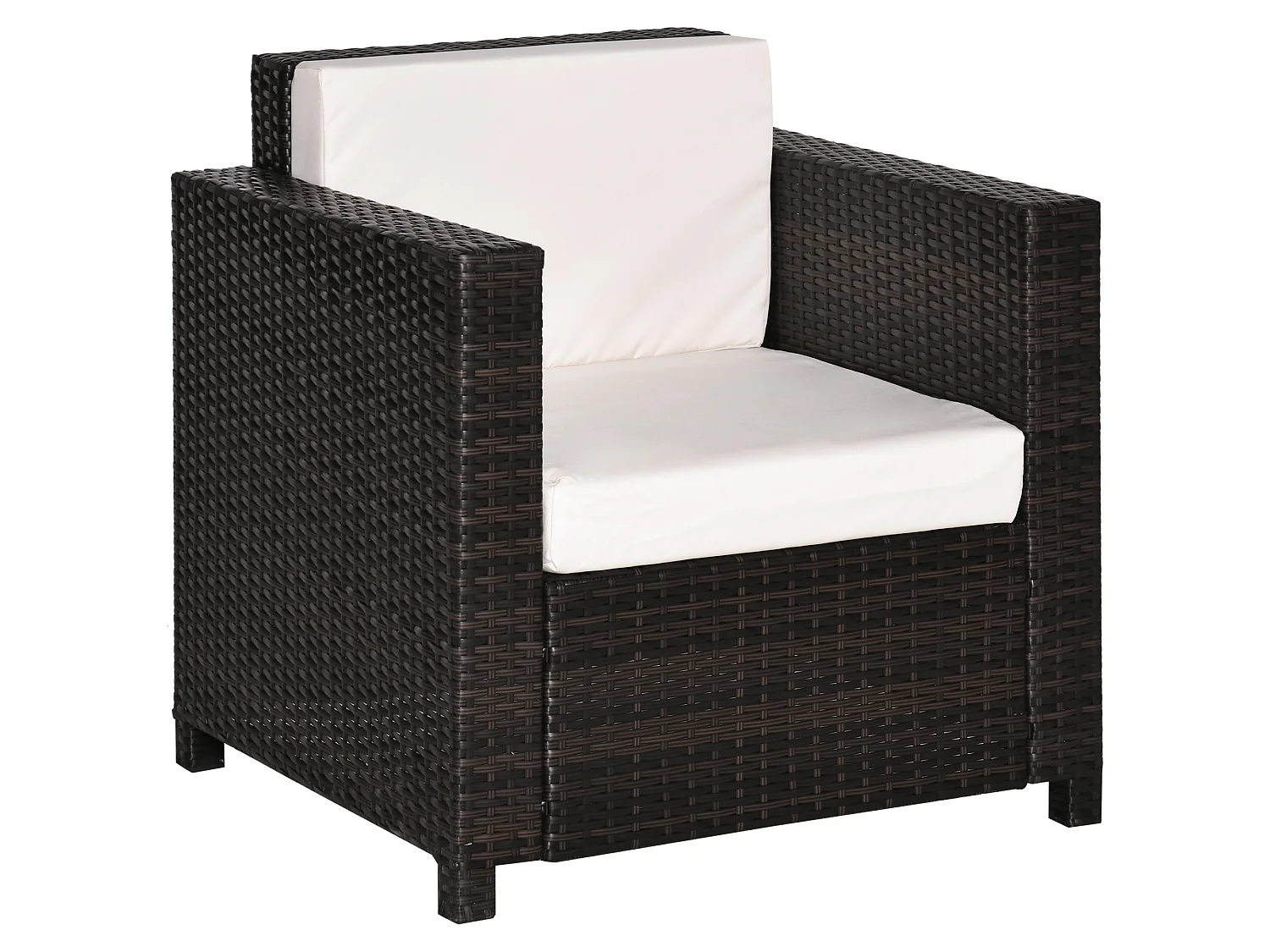 Rado Brown Rattan Single Outdoor Armchair with Armrests