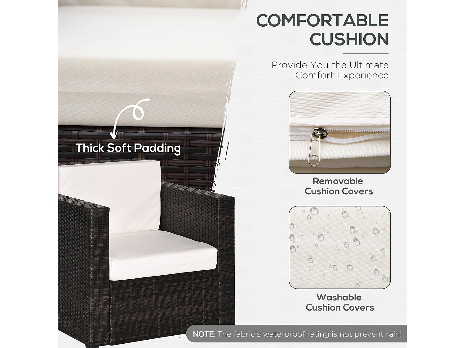 Rado Brown Rattan Single Outdoor Armchair with Armrests