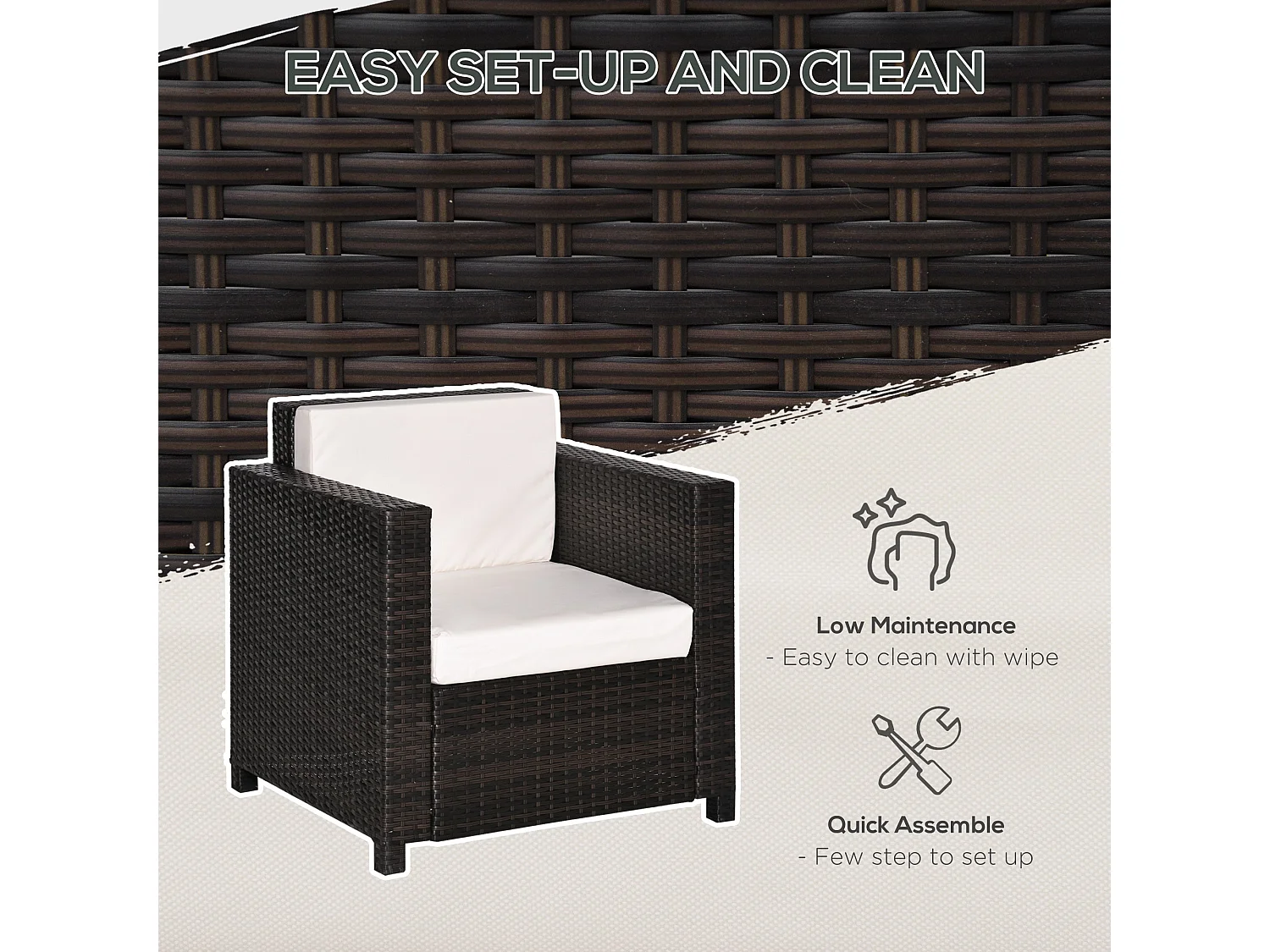 Rado Brown Rattan Single Outdoor Armchair with Armrests
