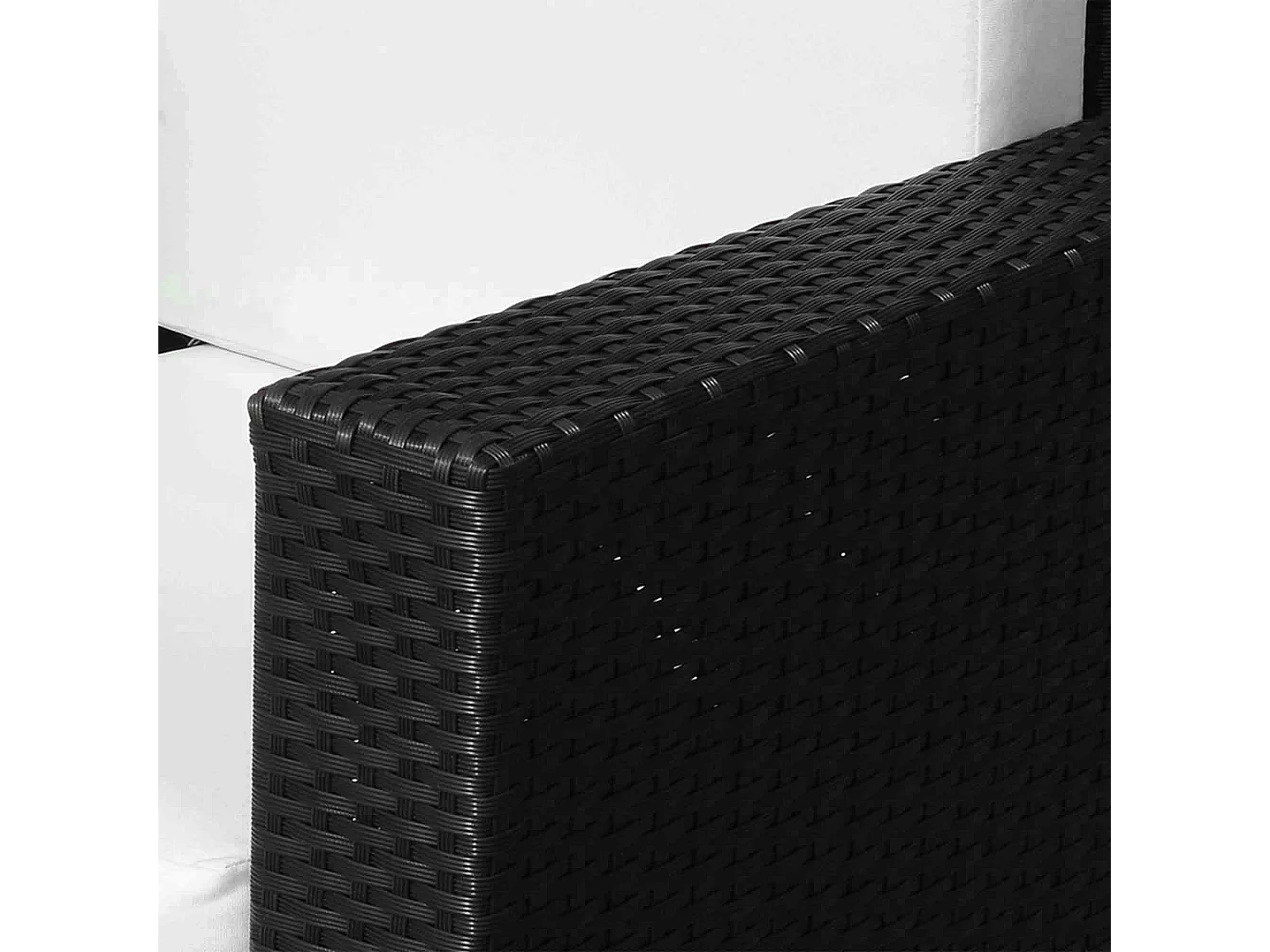 Raco Black Rattan Single Outdoor Armchair with Thick Cushioned Seat and Armrests