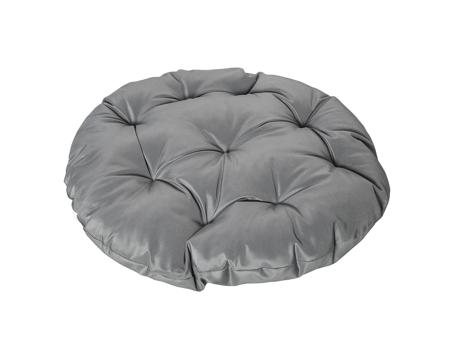 Rarare Grey Rattan Swivel Papasan Moon Chair with Oversized Cushion